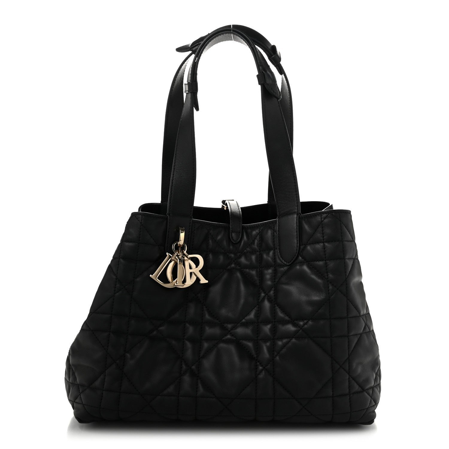 Christian Dior Calfskin Macrocannage Medium Toujours Black