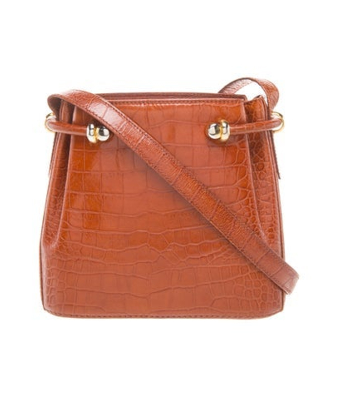 Bally Embossed Leather Messenger Bag