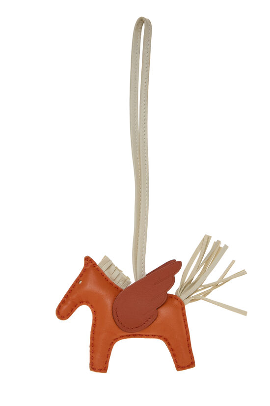 Hermès Orange, Nata and Terre Battue Milo Leather Rodeo Pegase Bag Charm TPM