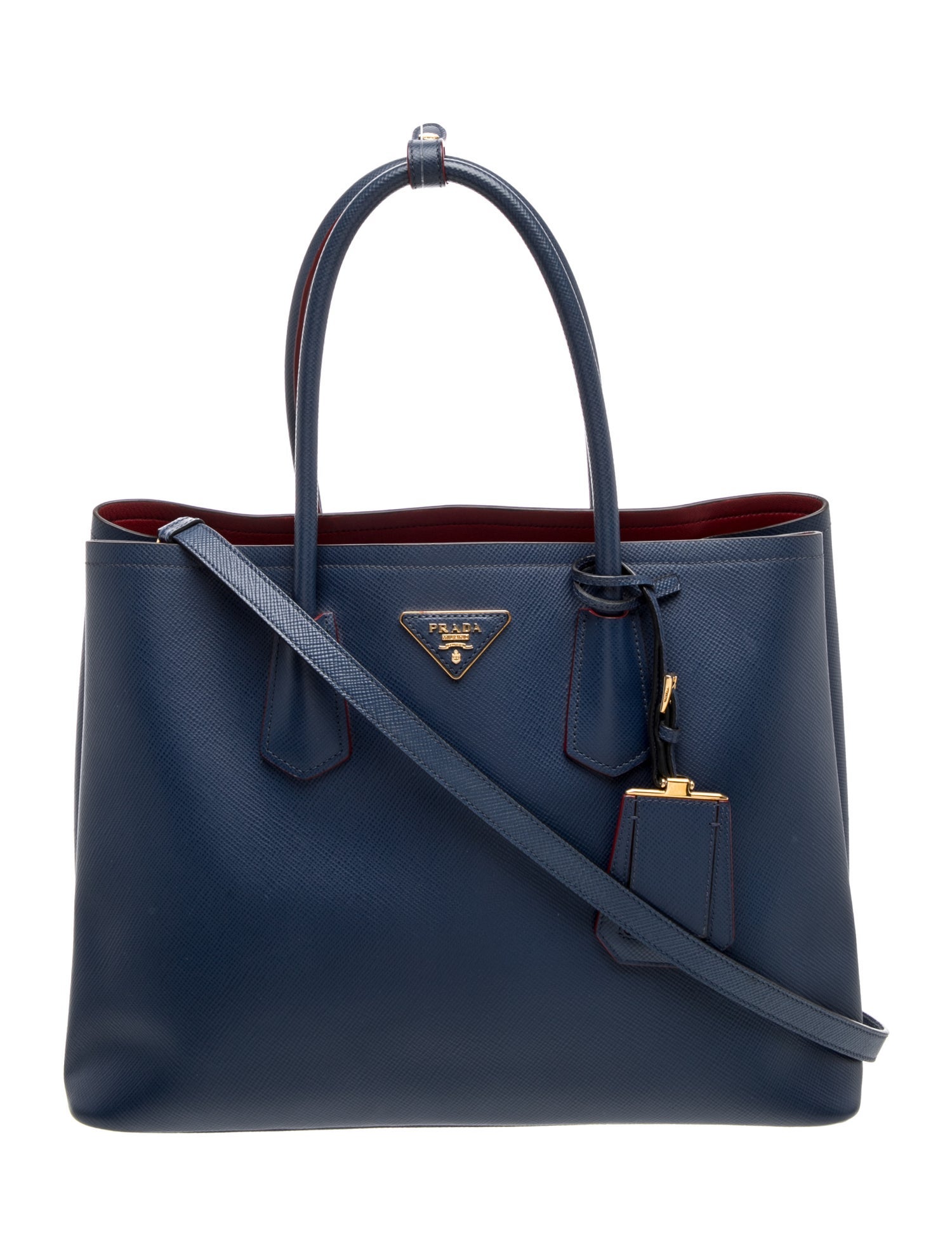 Saffiano Cuir Leather Double Bag Large