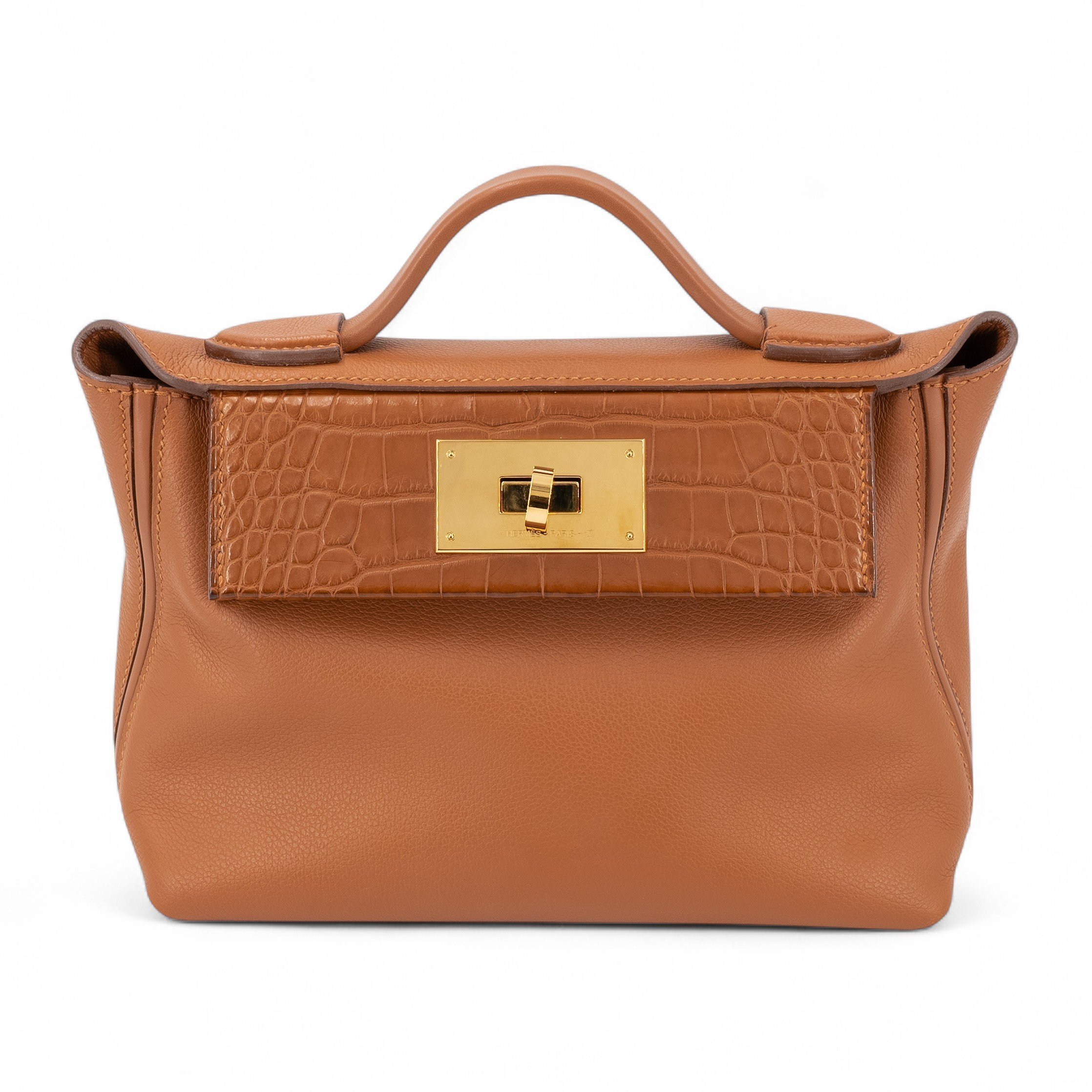 Hermes Very Good ( Rank A) HERMÈS 24/24 - 21 mini Touch Gold (37) Evercolor Matte Alligator Gold hardware U (2022)