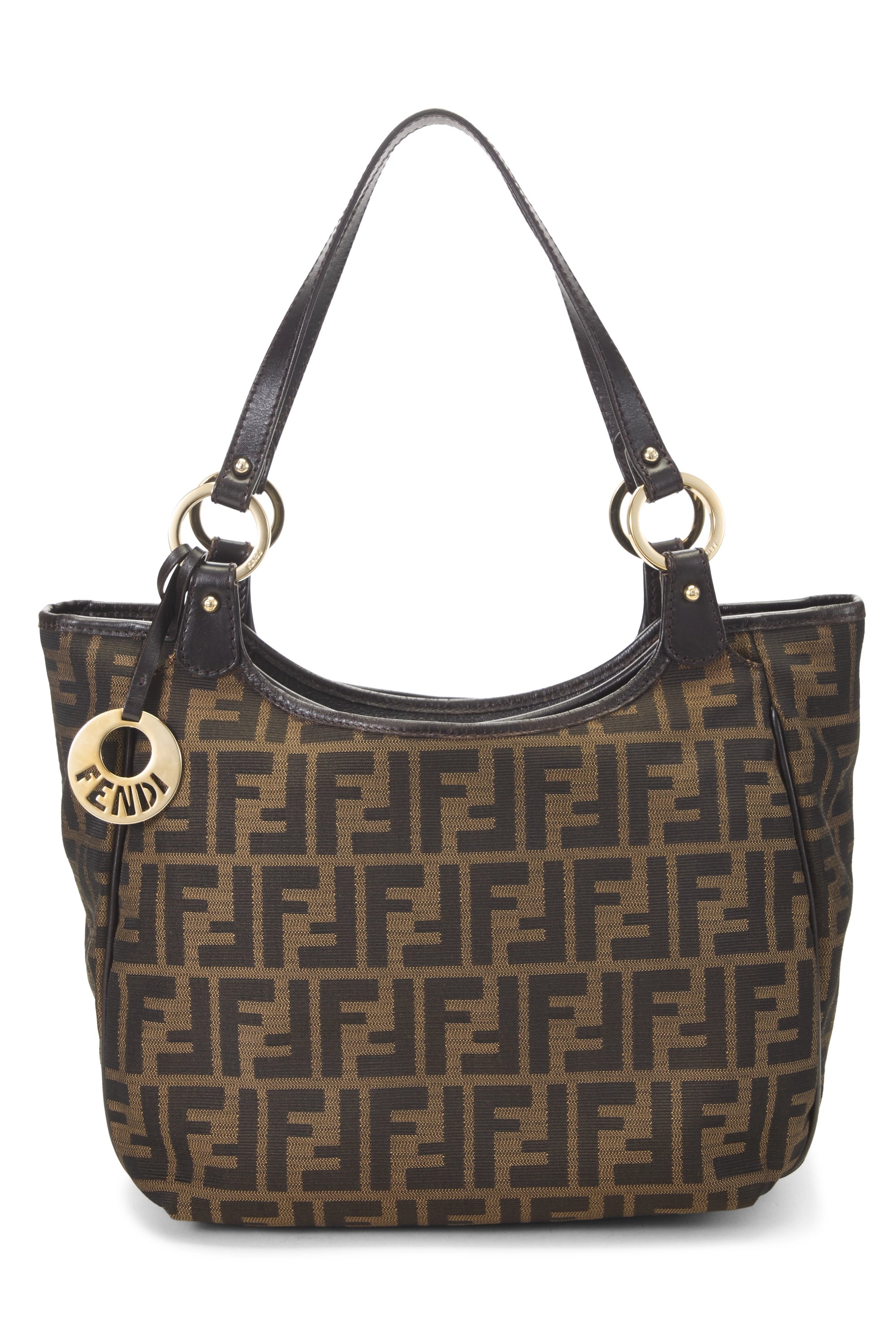 Brown Zucca Canvas Shoulder Bag Medium