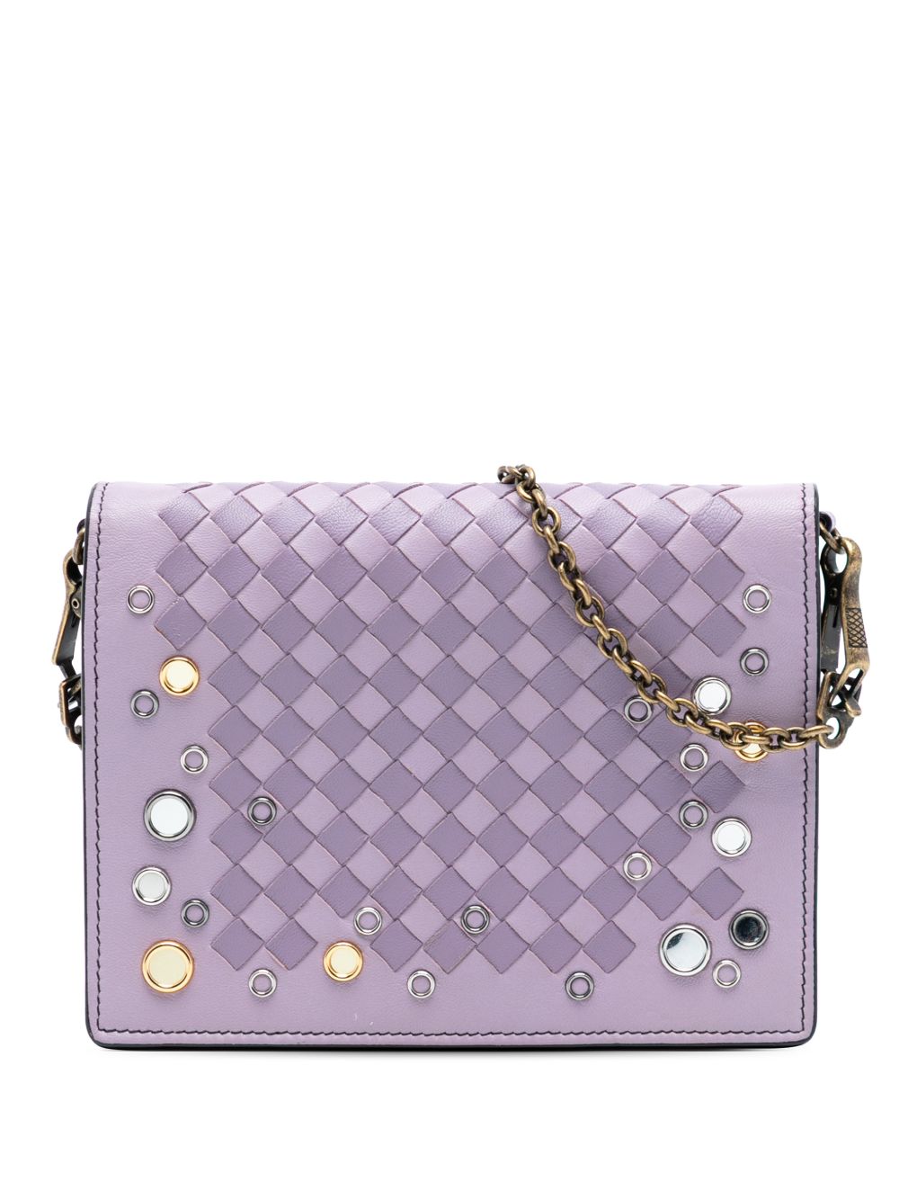 2012-2025 Nappa Intrecciato Studded Wallet on Chain crossbody bag