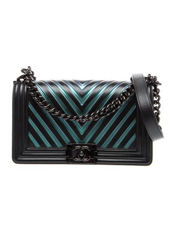 Medium Iridescent Chevron Boy Bag