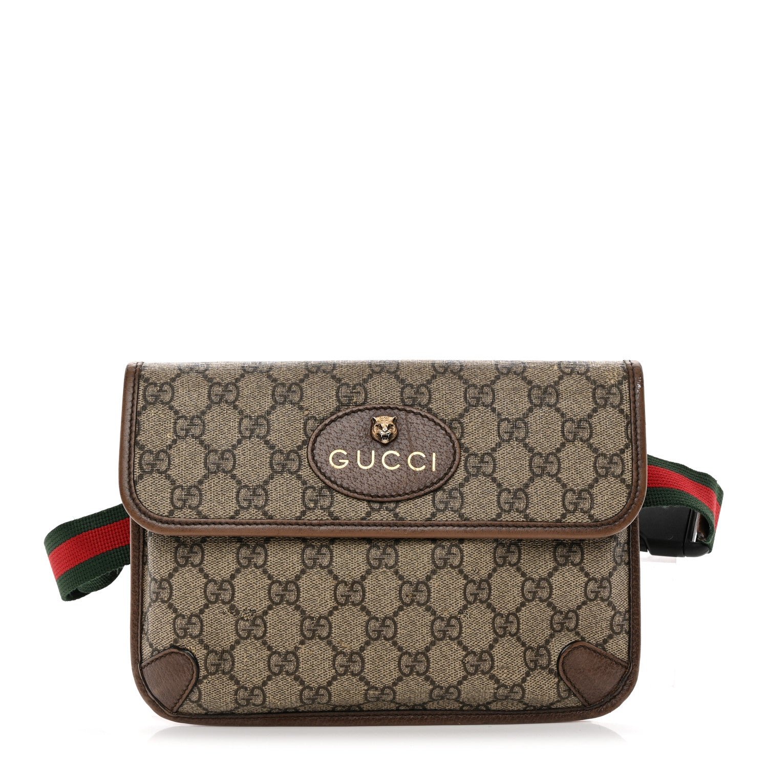 Gucci GG Supreme Monogram Neo Vintage Web Belt Bag Brown