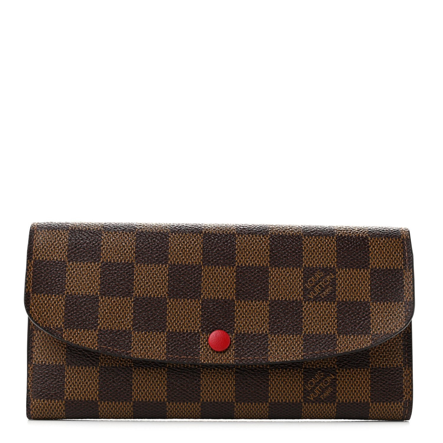 Louis Vuitton Damier Ebene Emilie Wallet Red