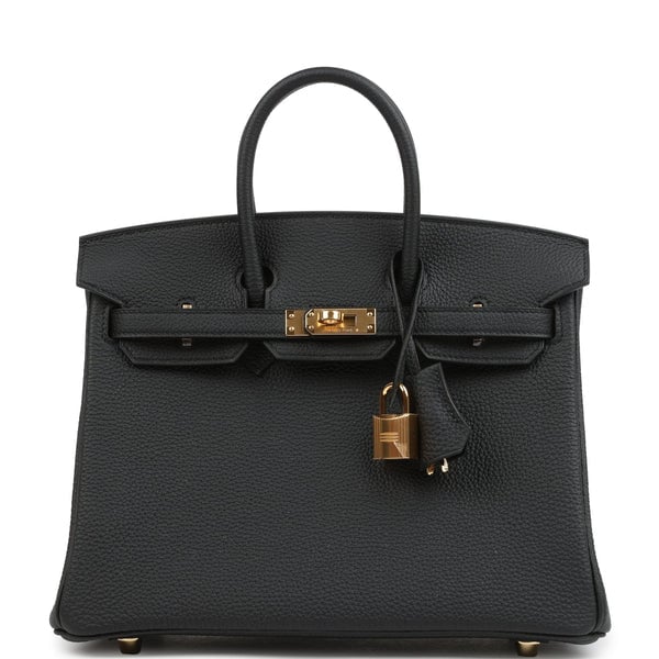 Hermes Hermes Birkin 25 Black Togo Gold Hardware