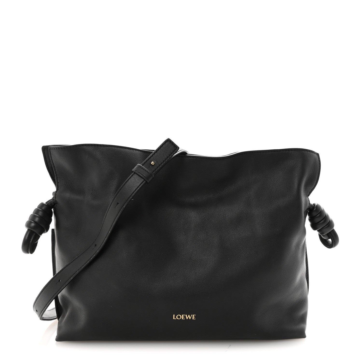 Loewe Nappa Medium Flamenco Knot Bag Black