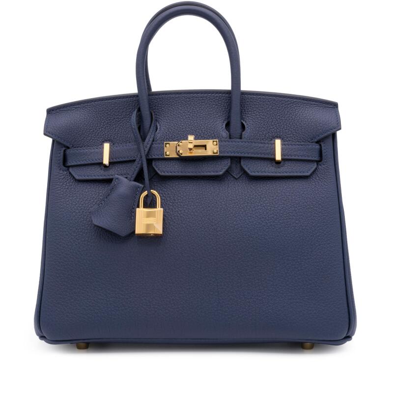 Hermes Bleu Abysse Togo Birkin 25 Gold Hardware, 2025