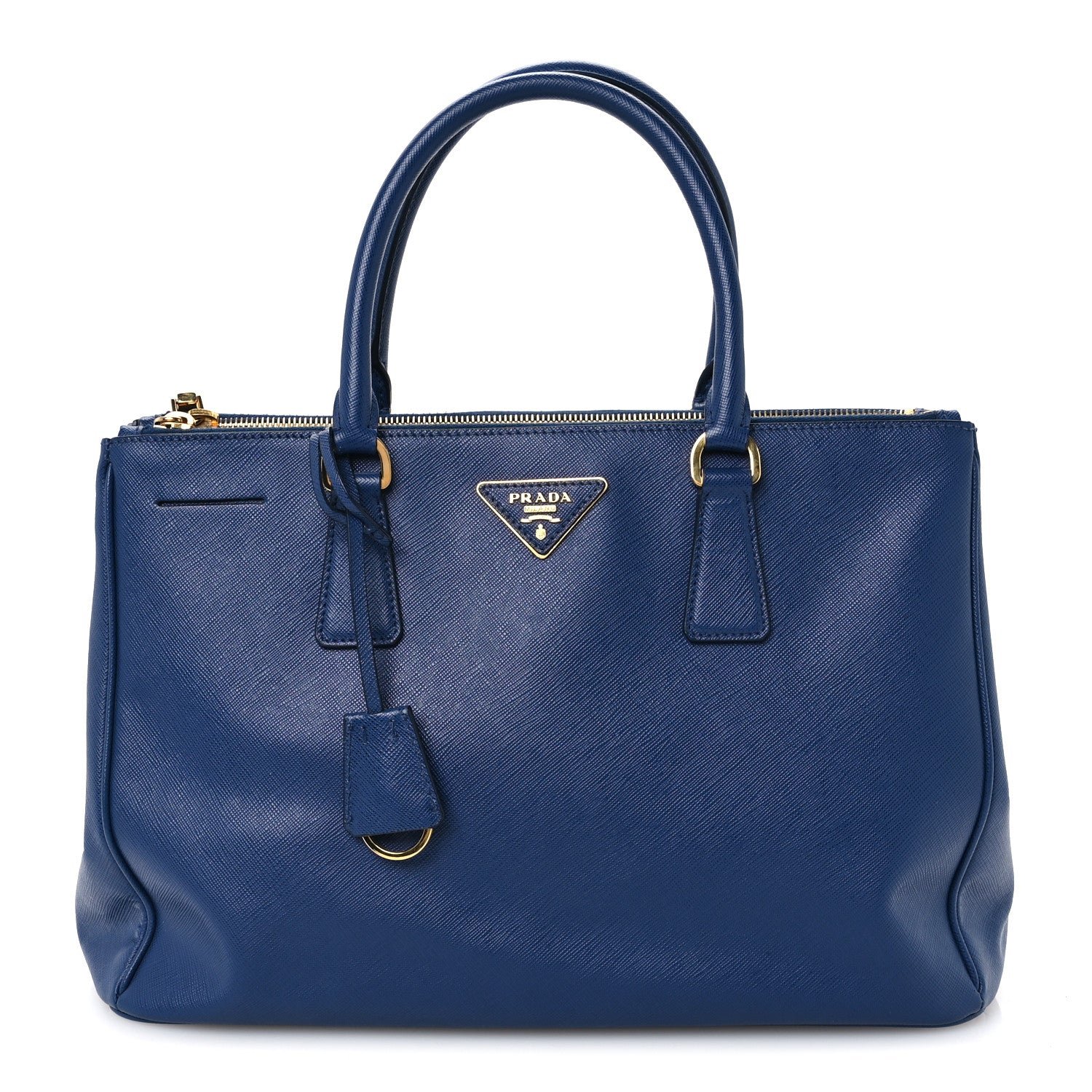 Prada Saffiano Lux Medium Galleria Double Zip Tote Blue