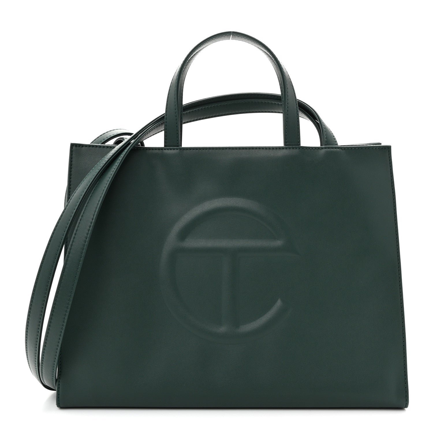 Telfar Vegan Leather Medium Shopping Bag Dark Olive