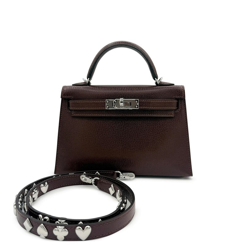 Hermes Limited Edition Terre Chèvre Chamkila Atouts Mini Kelly II 20 Palladium Hardware, 2026