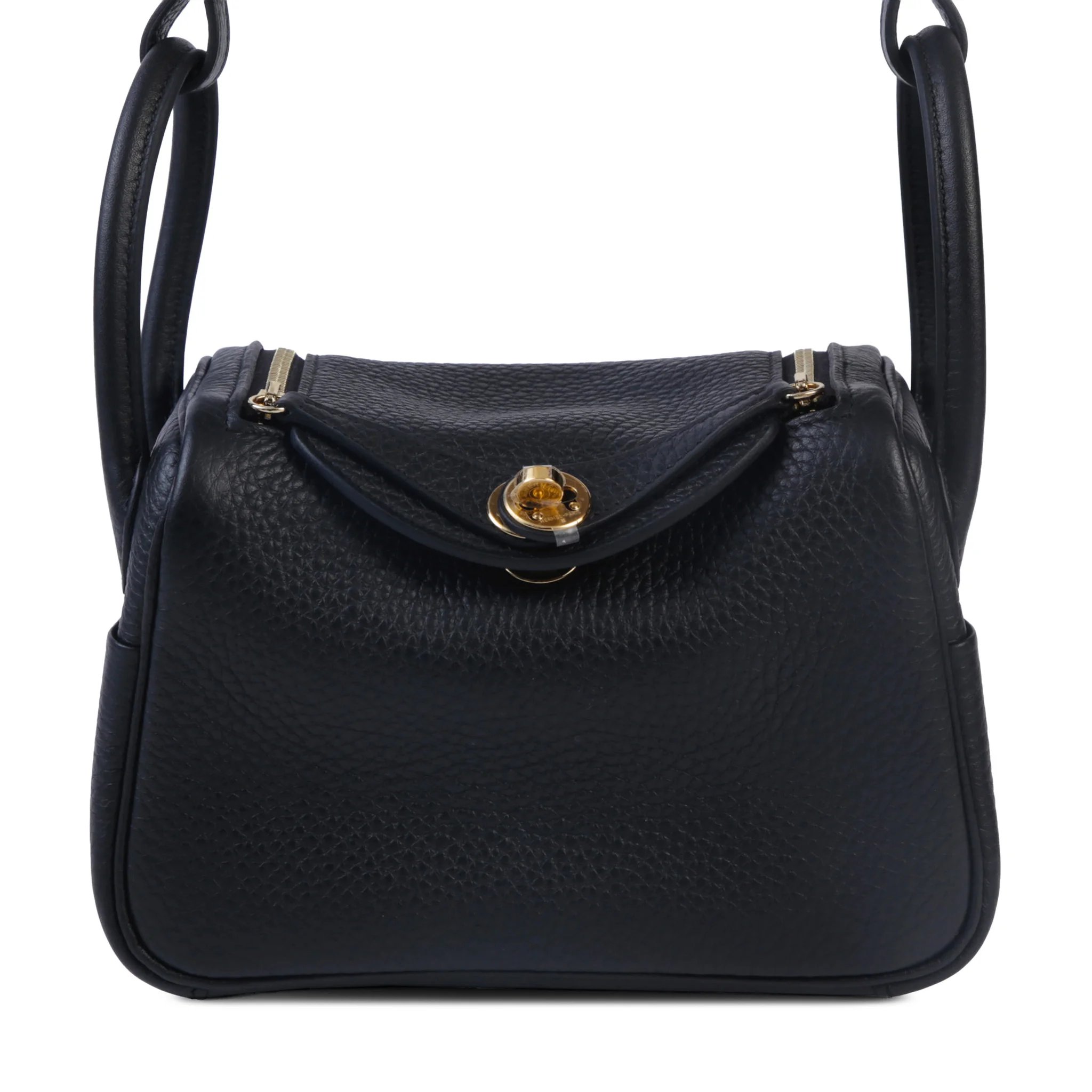Brand New ( Rank N ) HERMÈS Mini Lindy Noir (89) Clemence Gold hardware G (2026)
