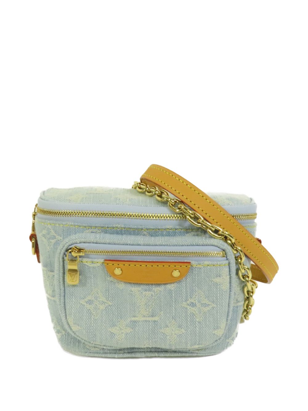 denim monogram belt bag