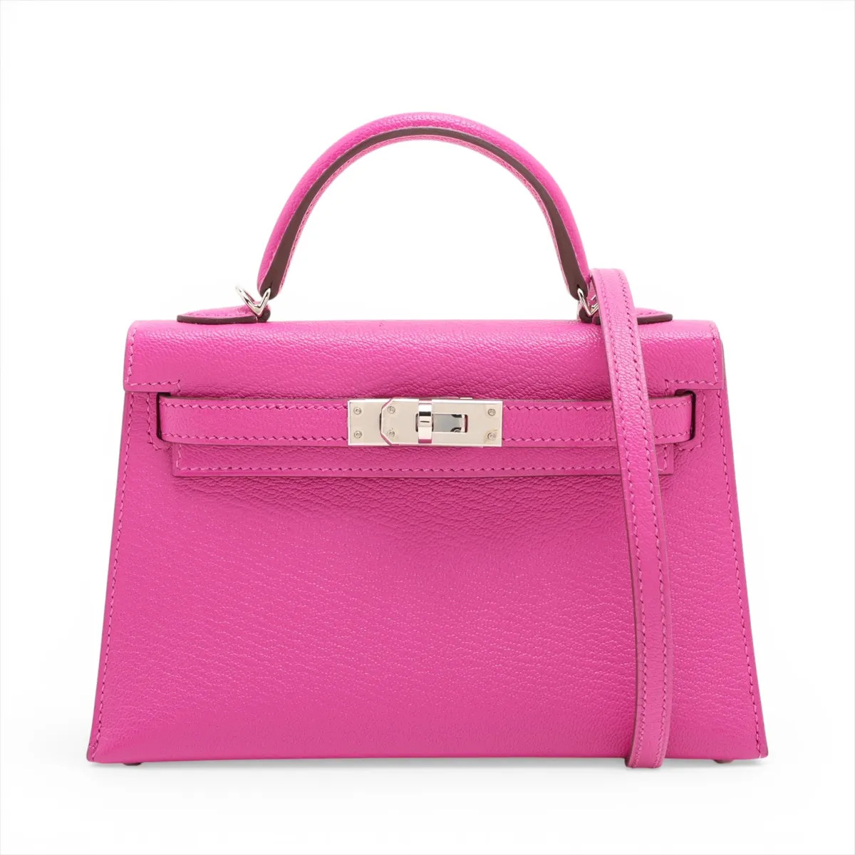 Hermès mini kelly 2 20 Serie Chèvre Mysore Magnolia Silver Metal Fittings