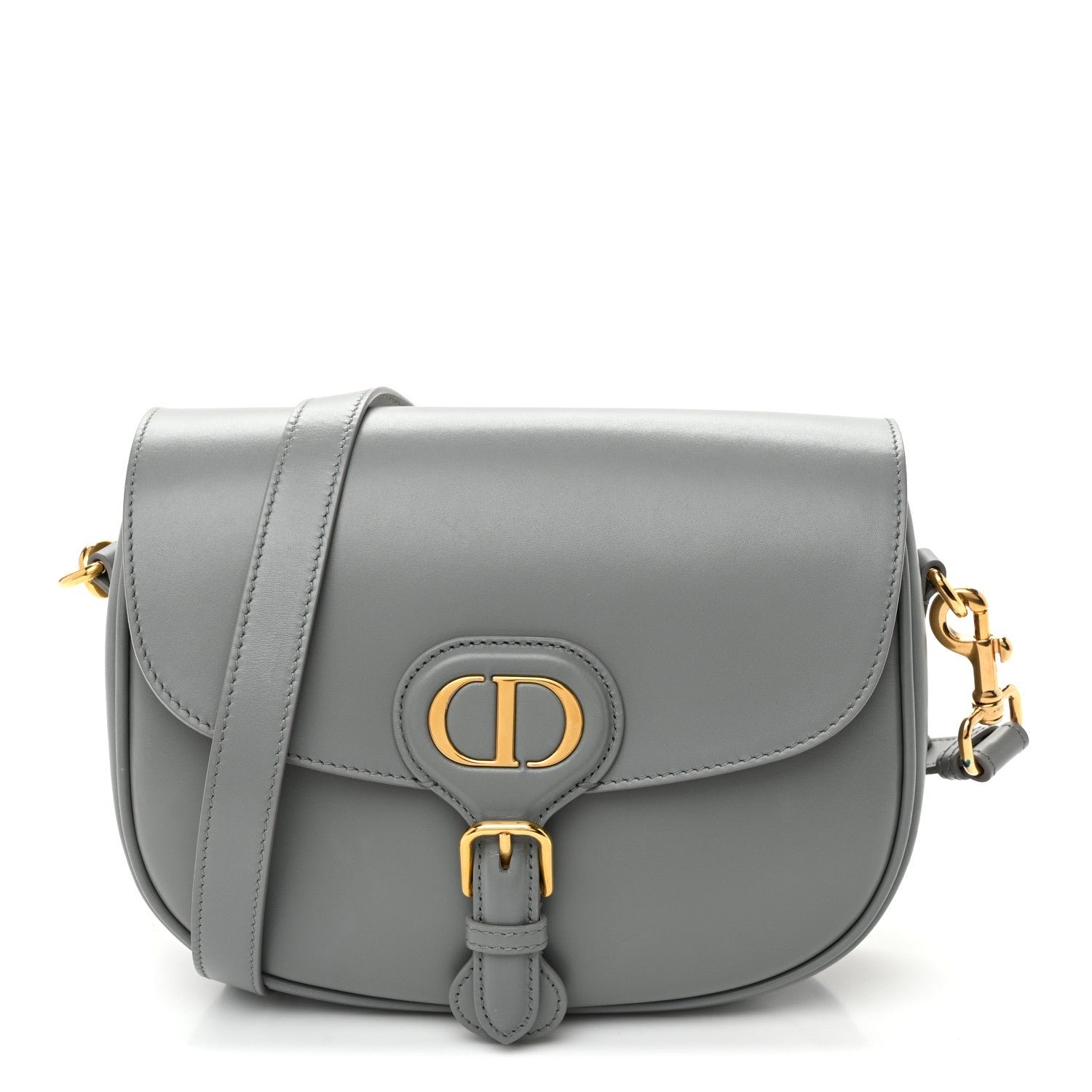Christian Dior Box Calfskin Medium Bobby Flap Gray