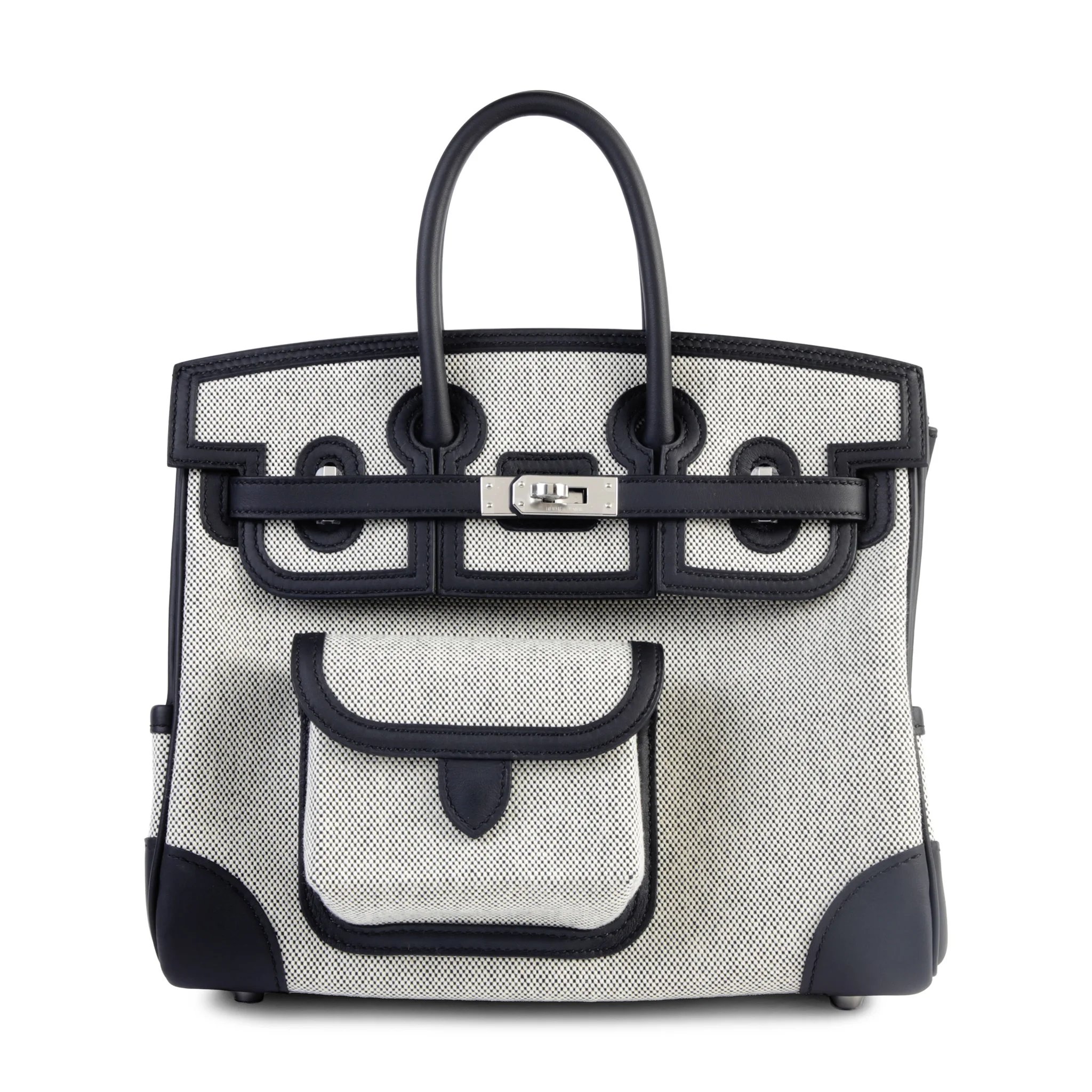 Brand New ( Rank N ) HERMÈS Birkin Cargo 25 Noir (89) Ecru Toile H canvas Swift Palladium hardware K (2025)