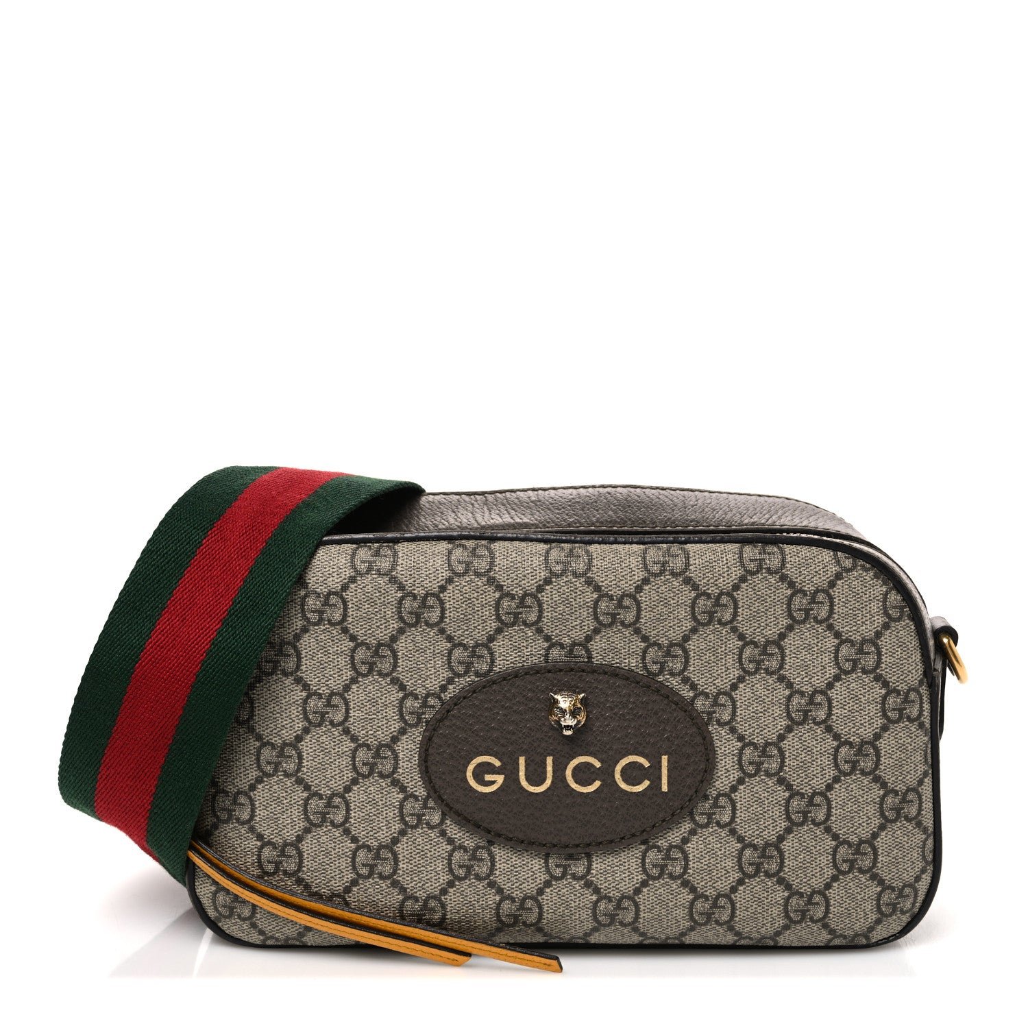 Gucci GG Supreme Monogram Web Neo Vintage Shoulder Bag Beige New Acero Crop