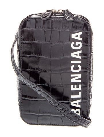 Embossed Leather Cash Phone Holder Mini