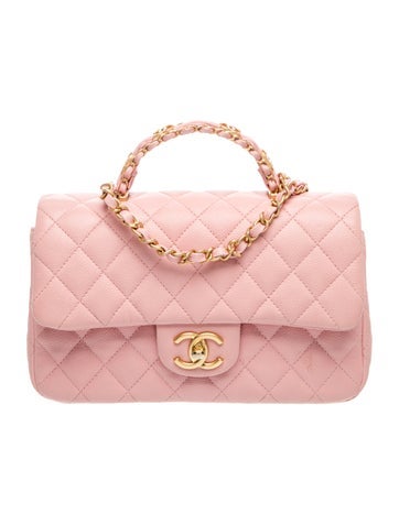 Small Chain Top Handle Flap Bag