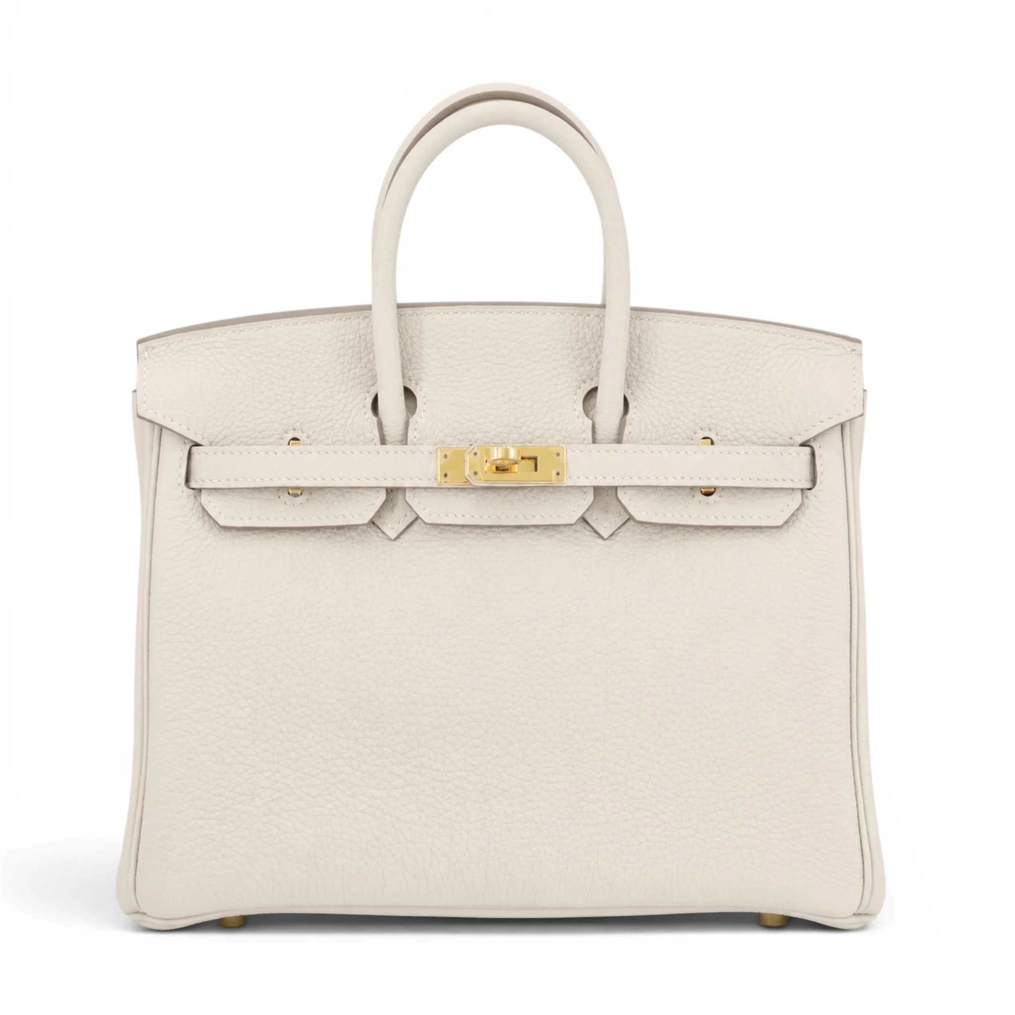 Hermes Unused ( Rank NS ) HERMÈS Birkin 25 Craie (10) Togo Gold hardware Z (2021)