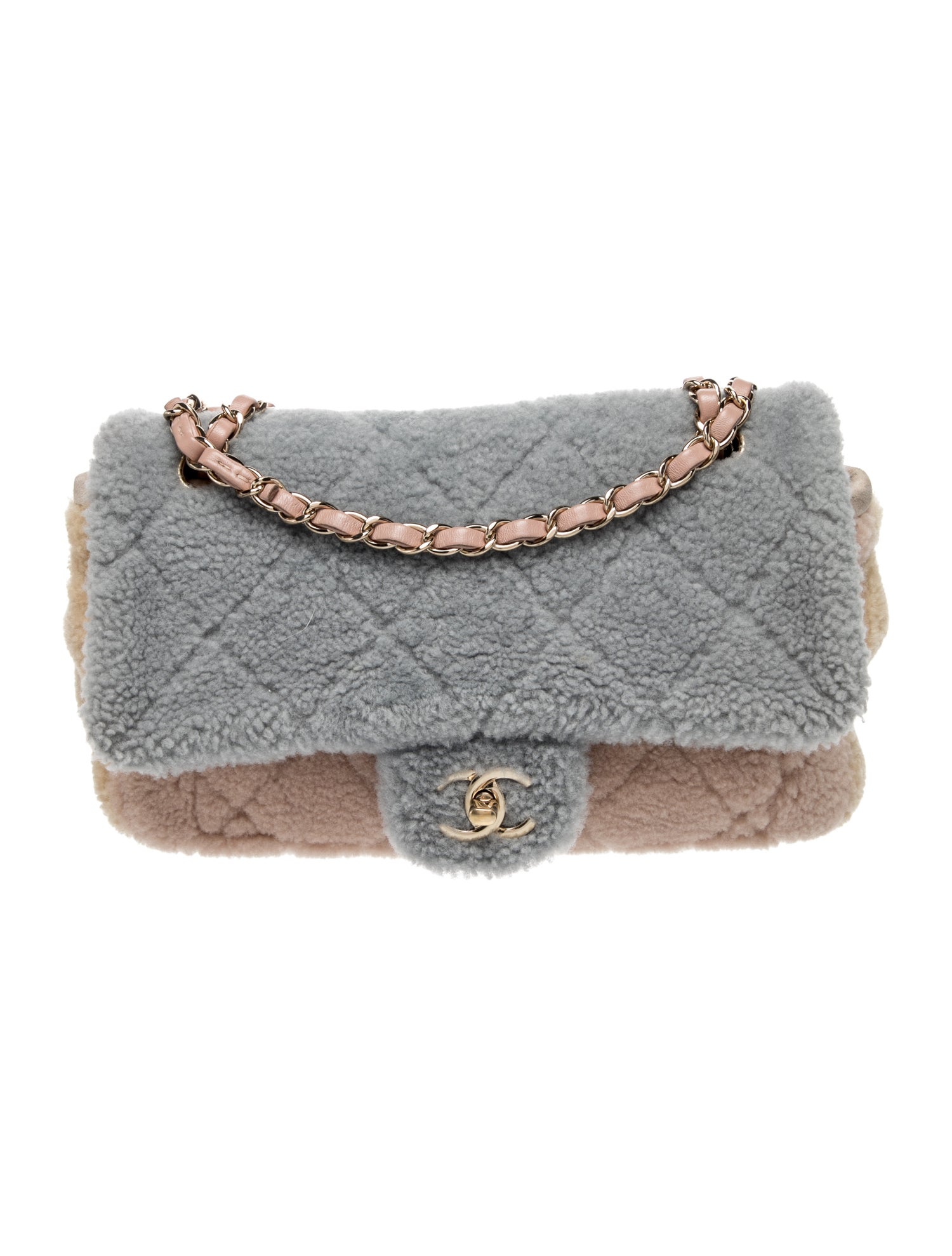 Shearling Flap Shoulder Bag