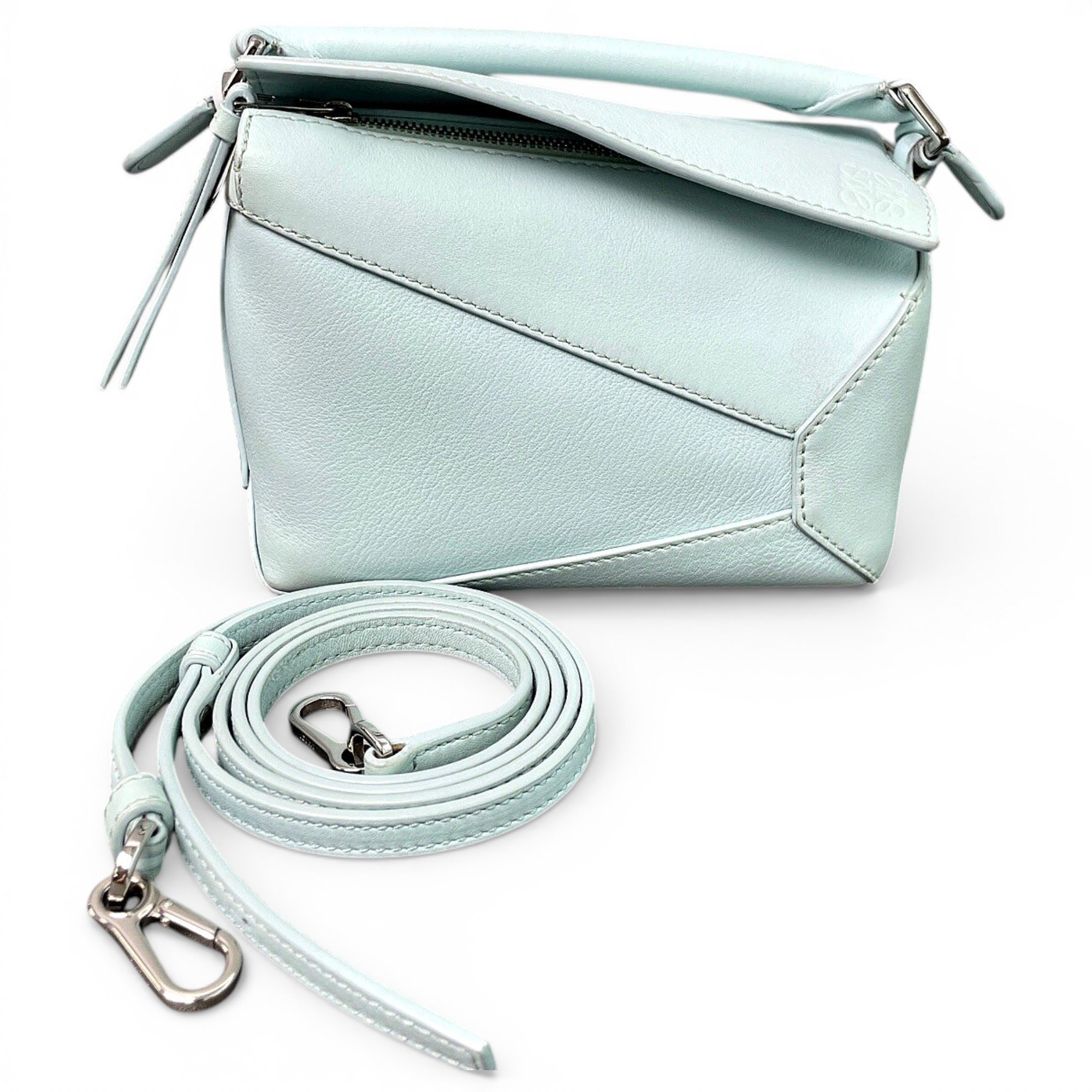 Puzzle leather handbag