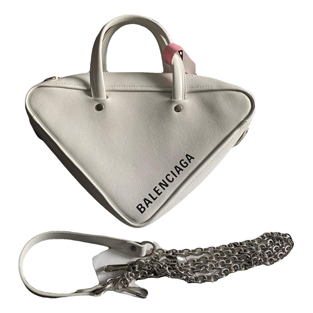 Triangle leather handbag