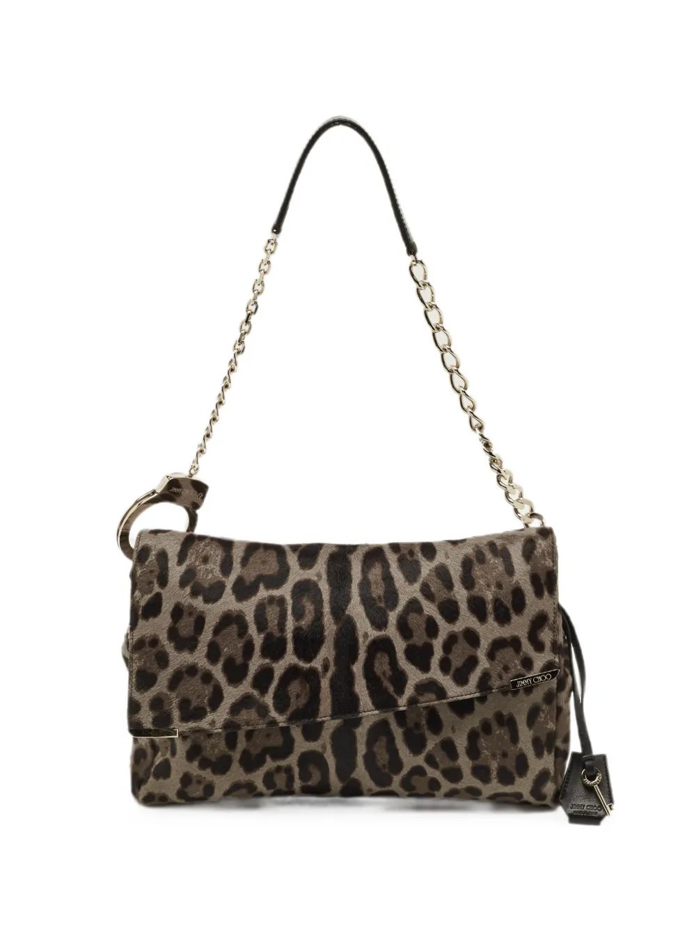 Jimmy Choo Handcuff leopard-print shoulder bag