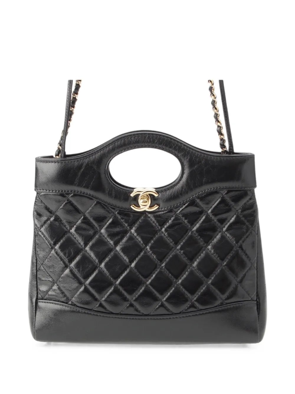 2021-2026 Mini Quilted Glazed Calfskin 31 Shopping Bag satchel