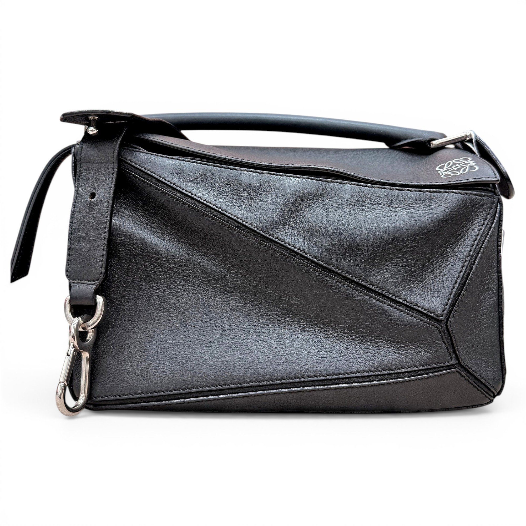 Puzzle leather handbag