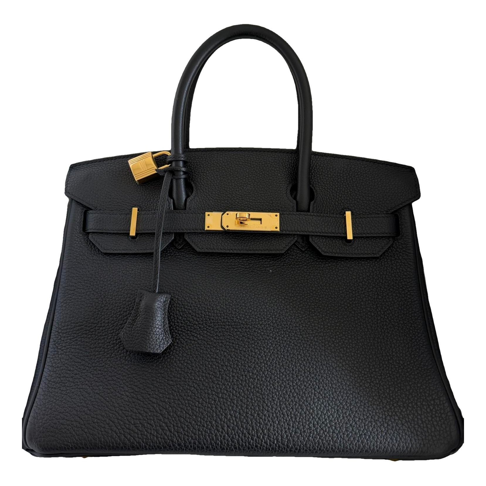 Hermes Birkin 30 Handbag Black Togo Leather