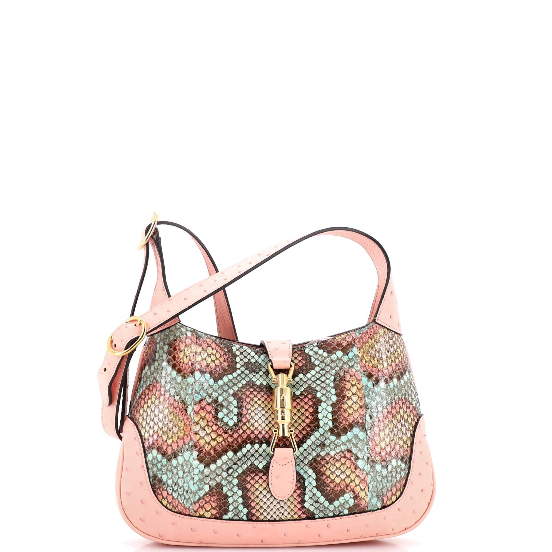 Jackie 1961 Hobo Snakeskin with Ostrich Small