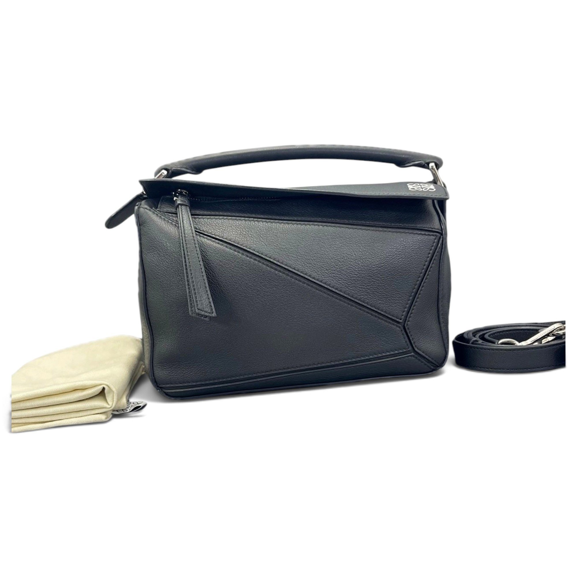Puzzle leather handbag