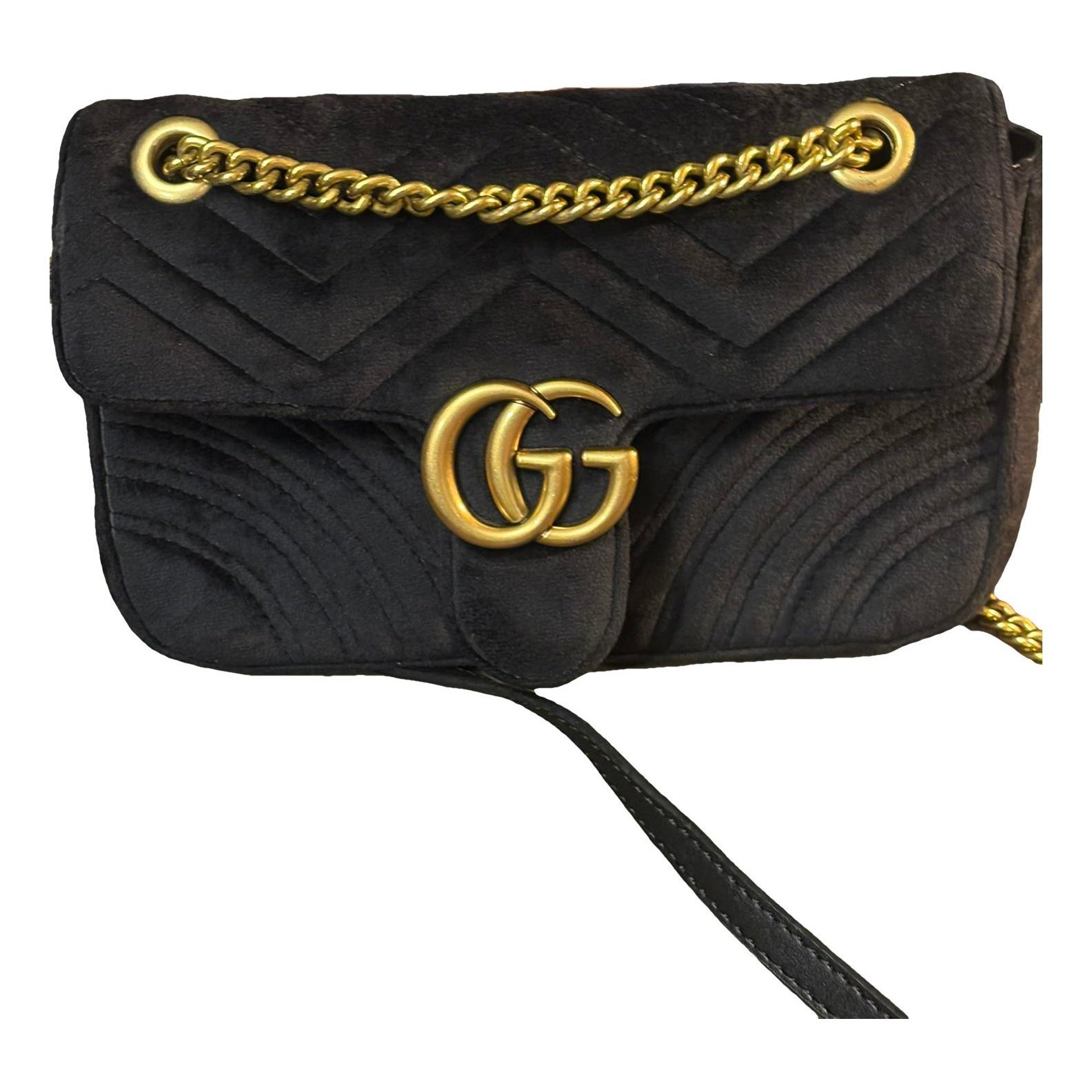 GG Marmont Chain Flap velvet crossbody bag