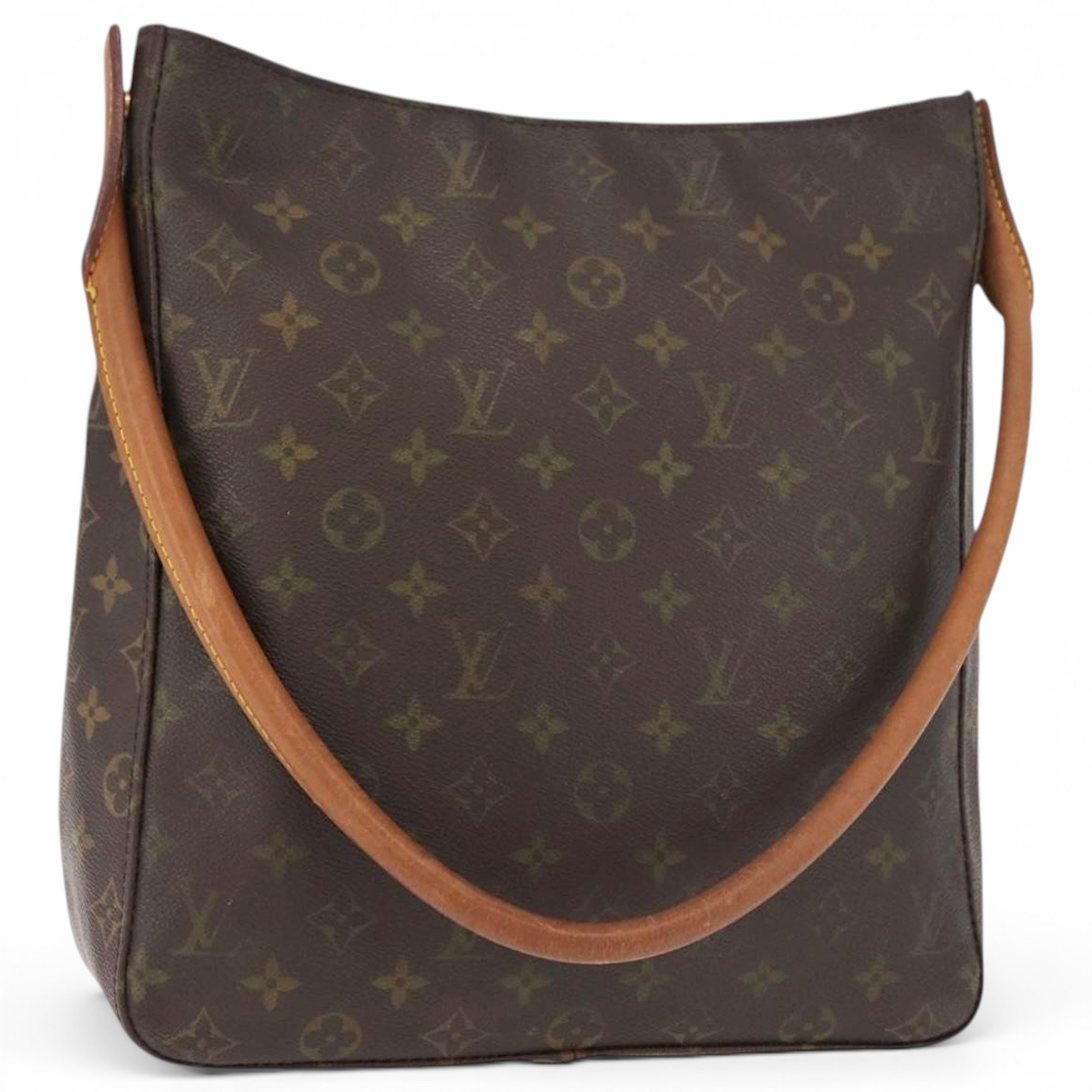 Looping leather handbag
