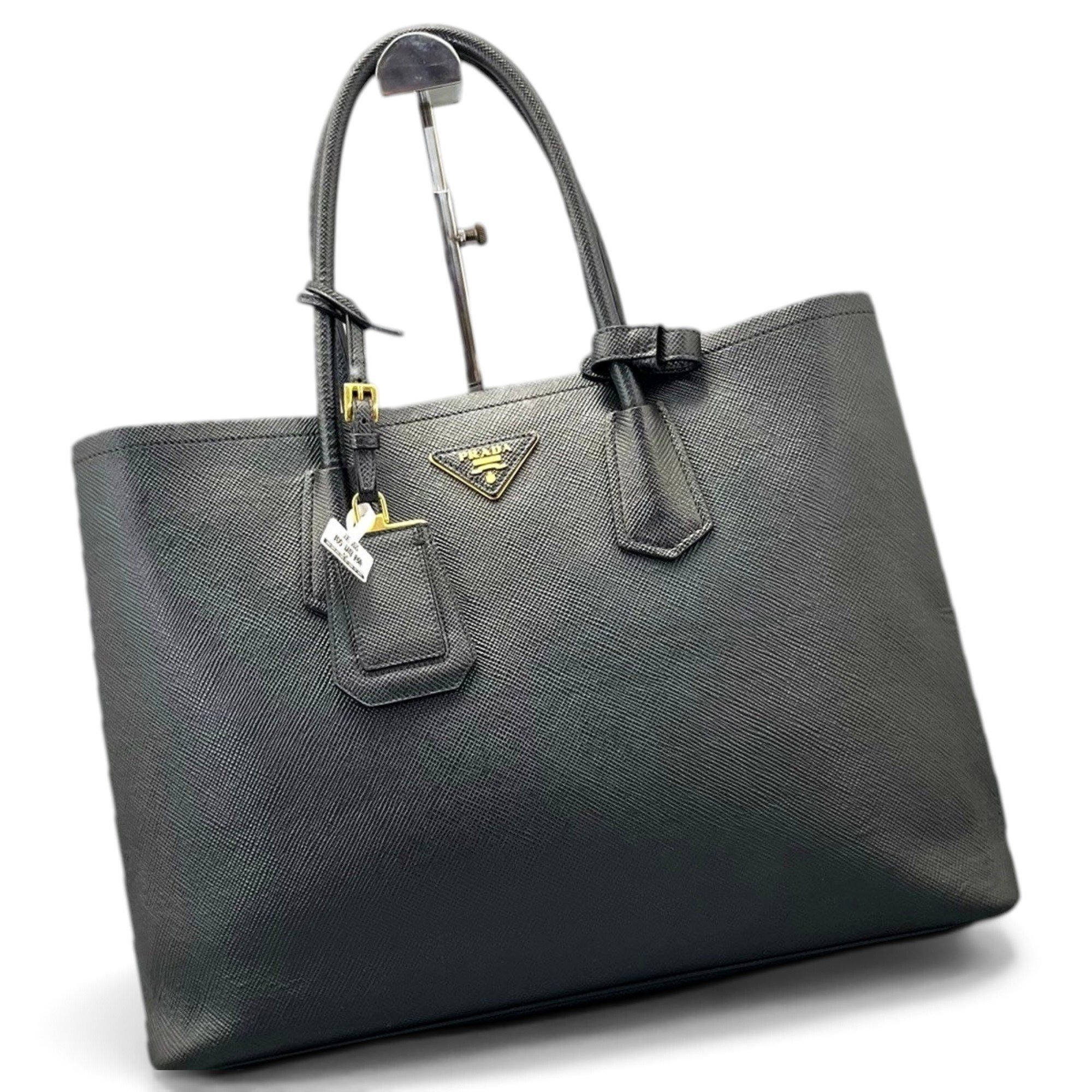Double leather handbag