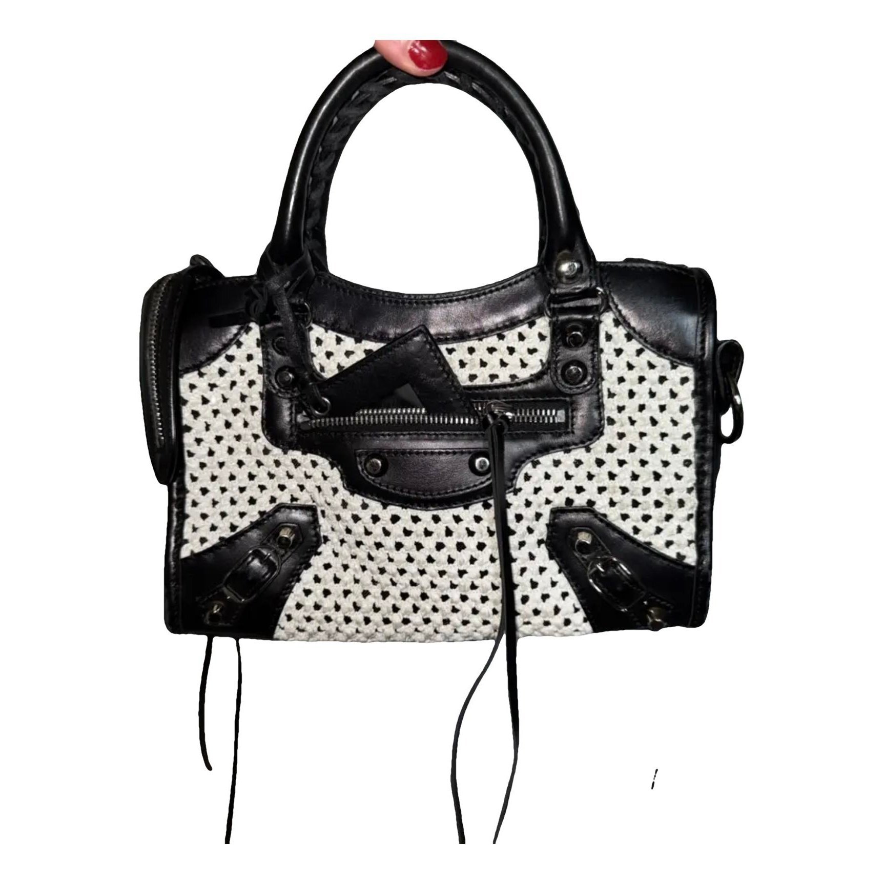 City leather handbag