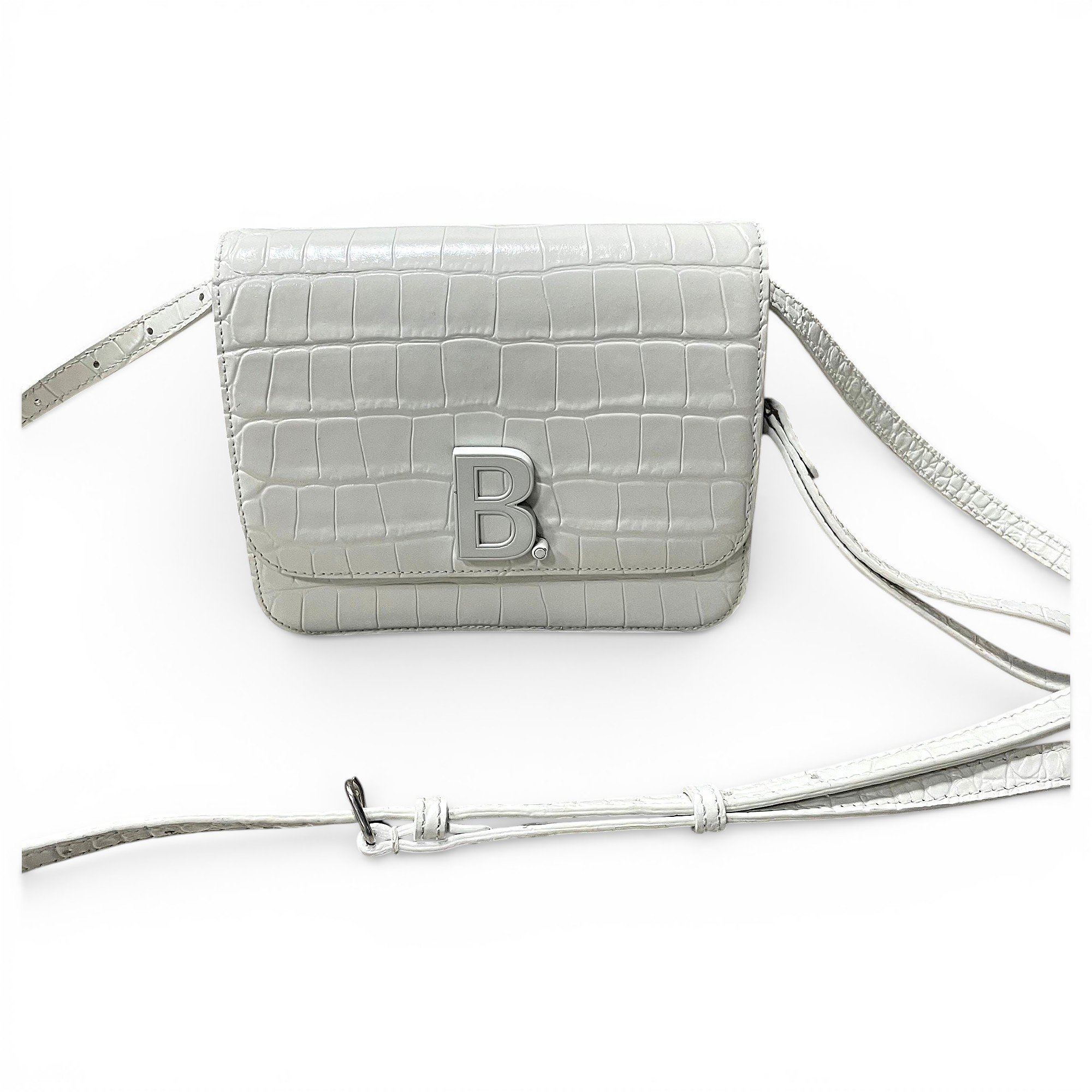 Balenciaga B leather crossbody bag