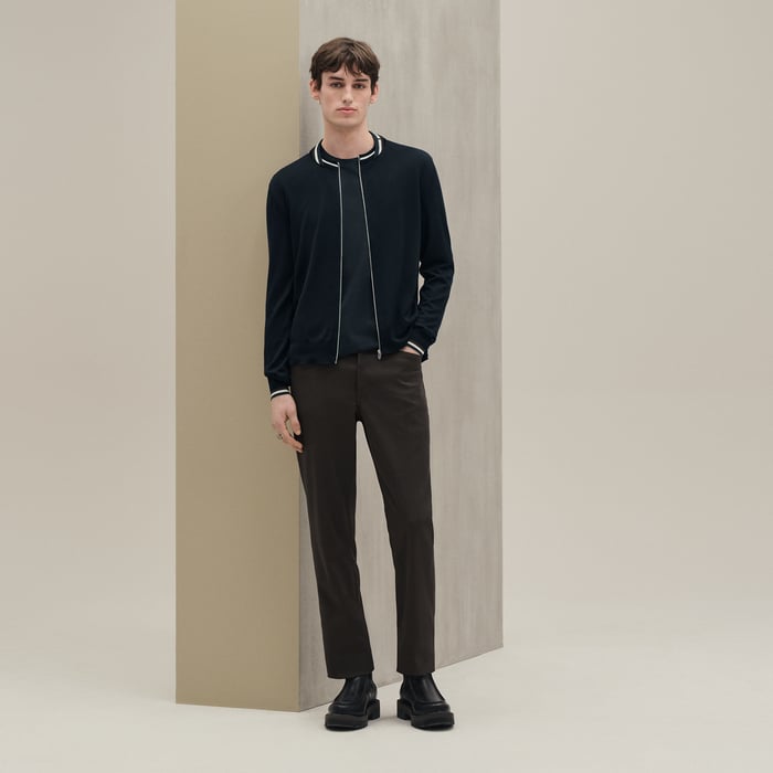 Marine "Rayures & Twist" Zipped Jacket
