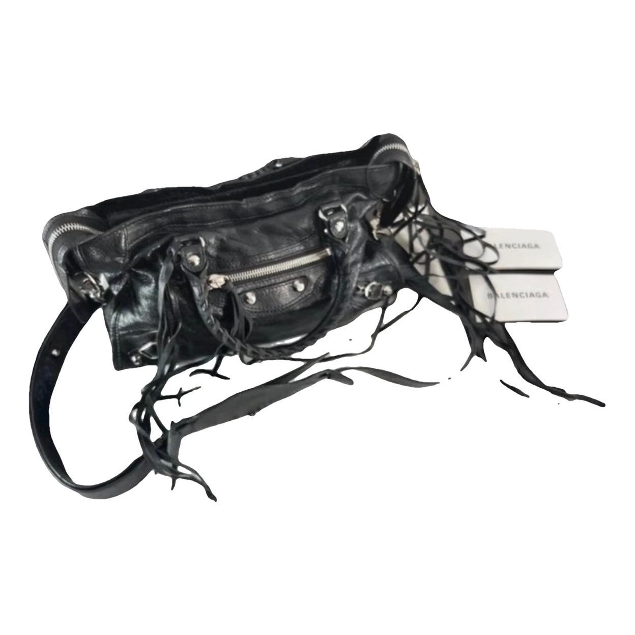 City leather handbag