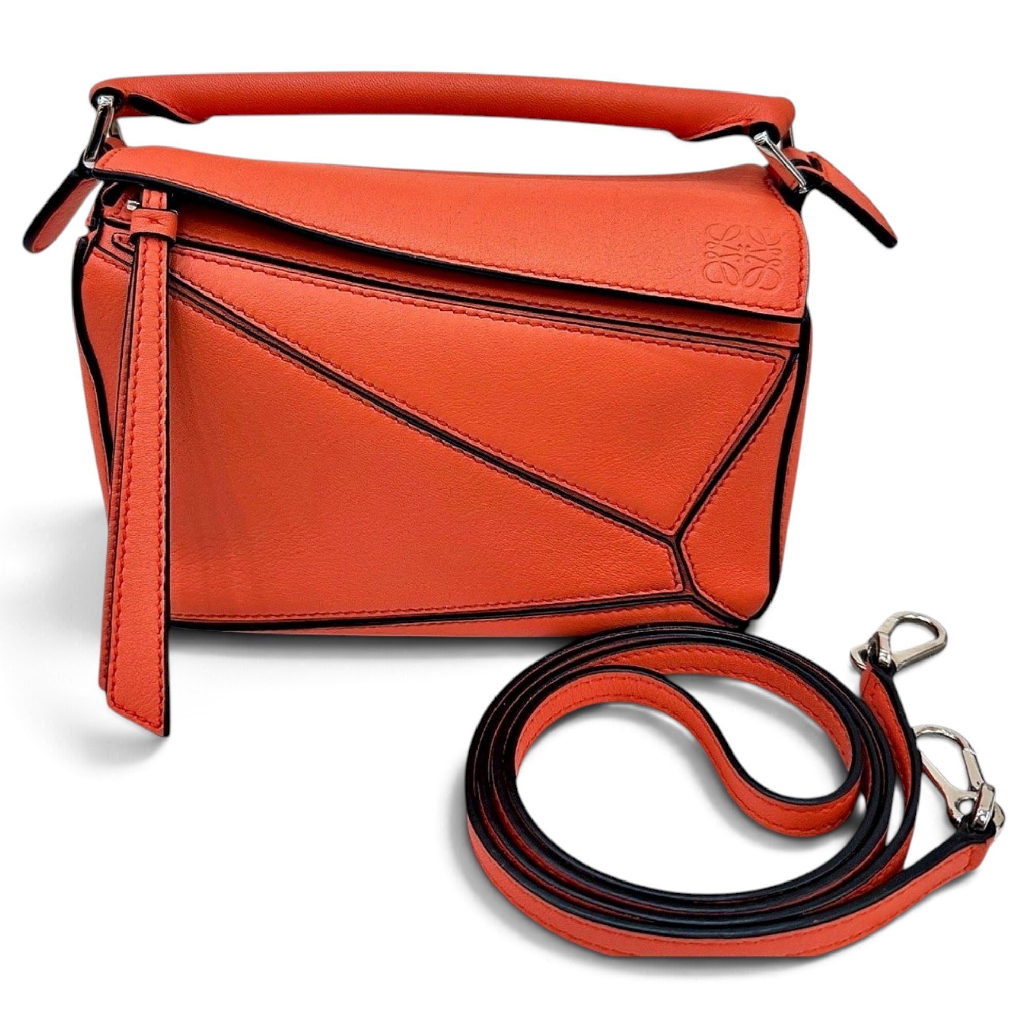 Puzzle leather crossbody bag