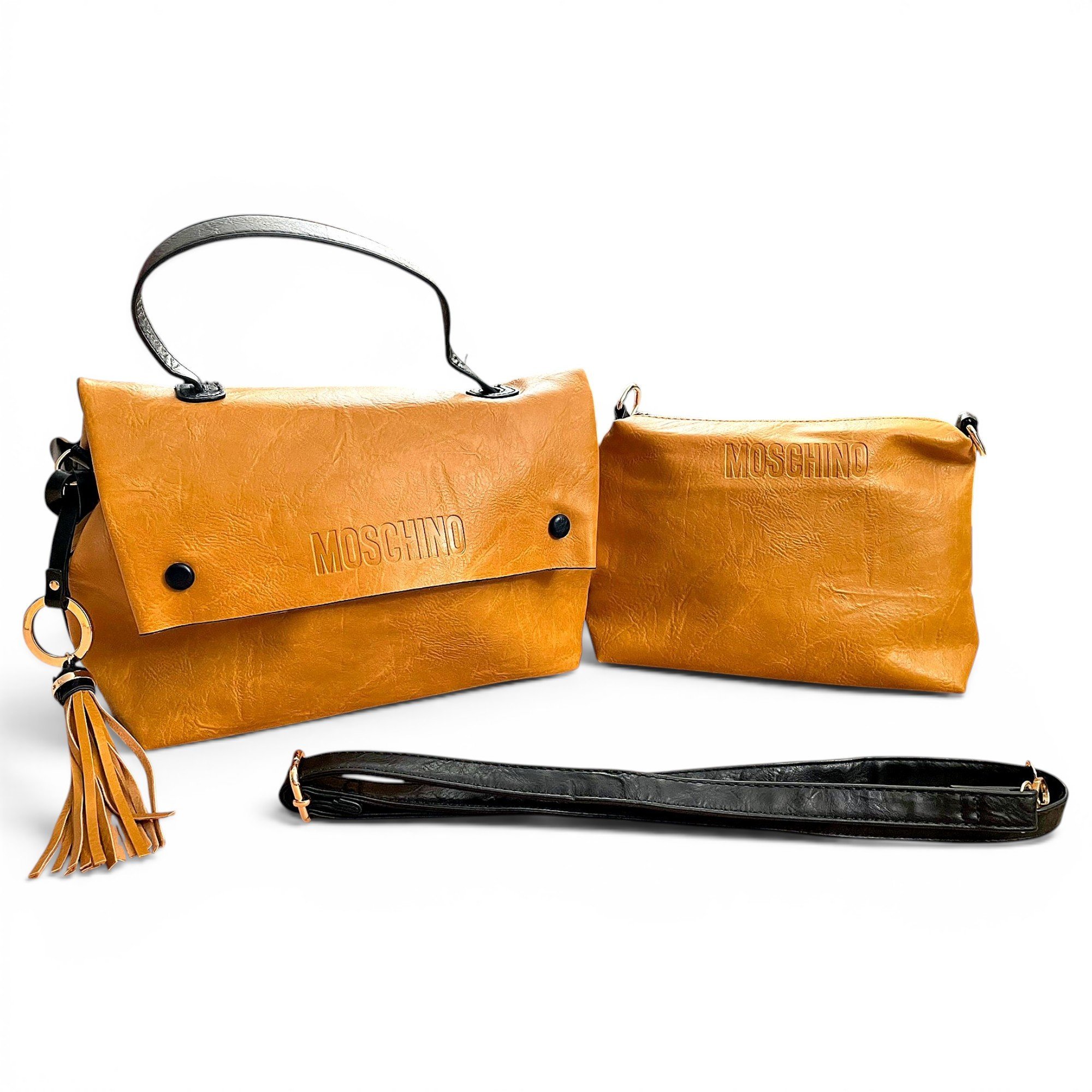 Biker leather crossbody bag