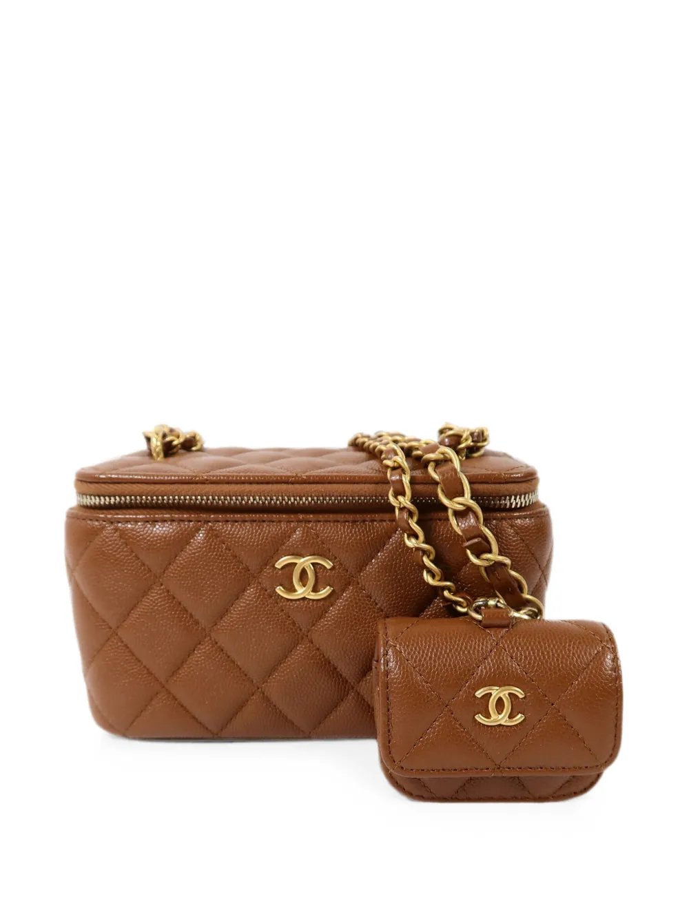 CC logo-detail chain-strap vanity bag