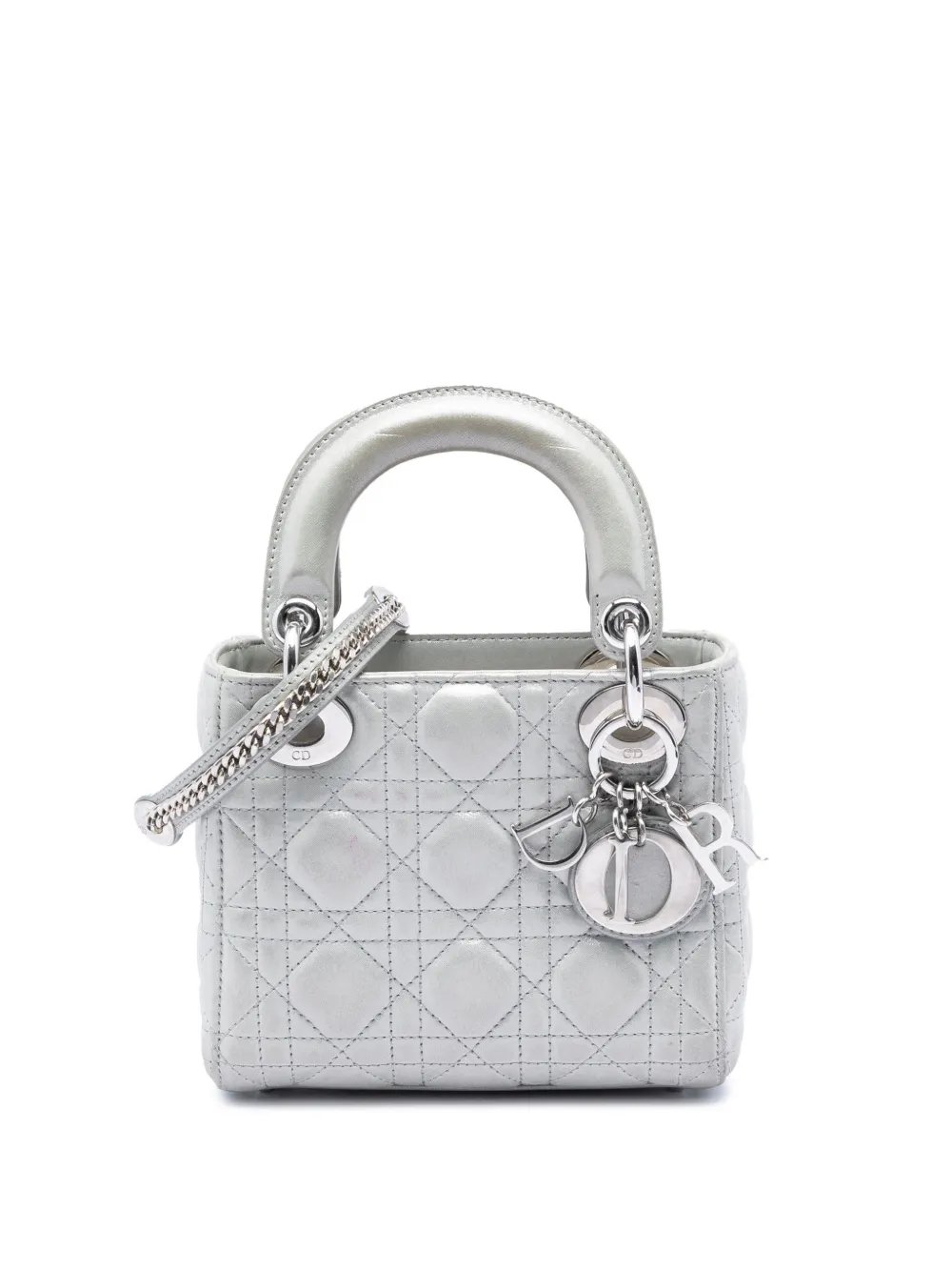 2016 Mini Iridescent Lambskin Cannage Lady Dior satchel