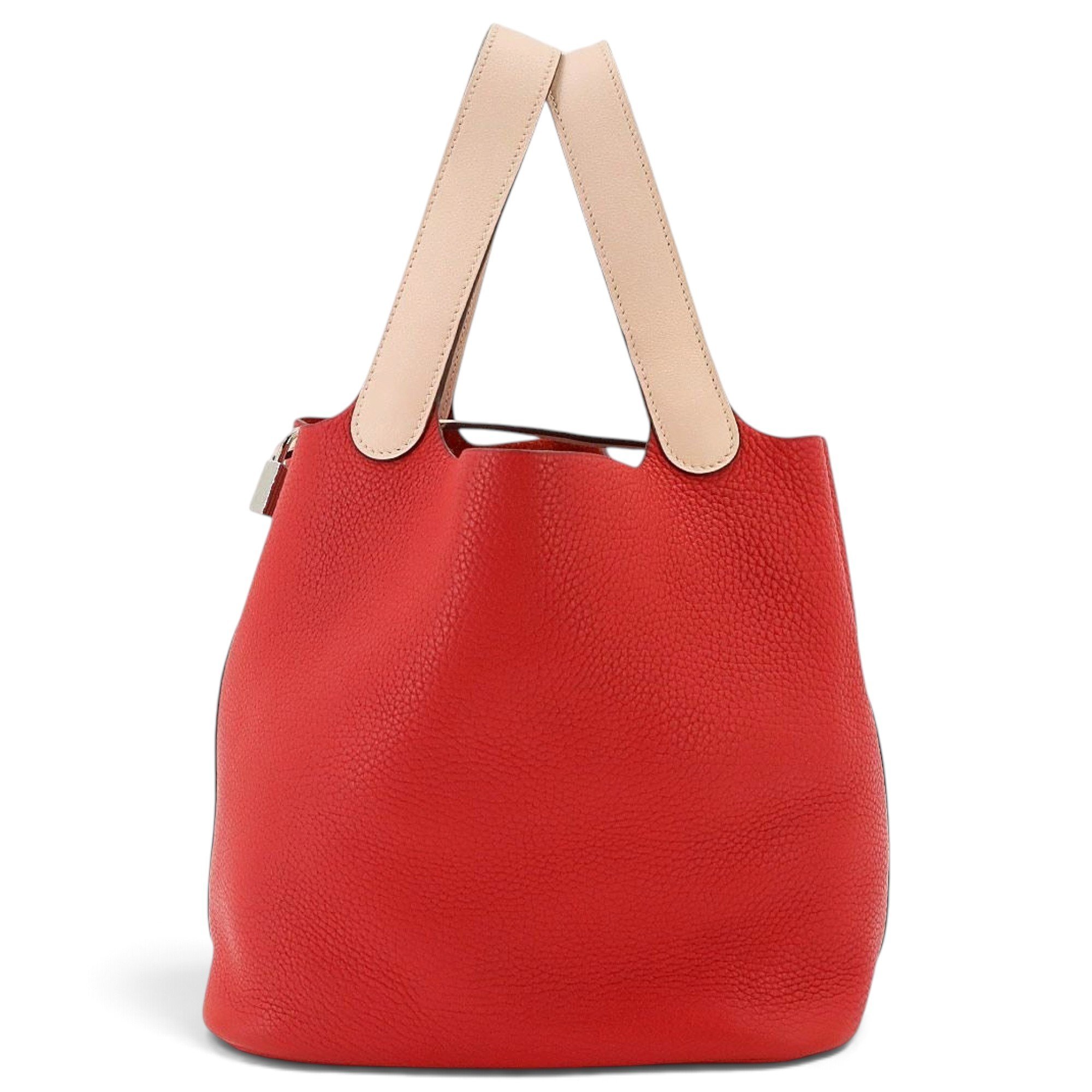 Hermes Picotin 22 Handbag Rose Eglantine Clemence Leather