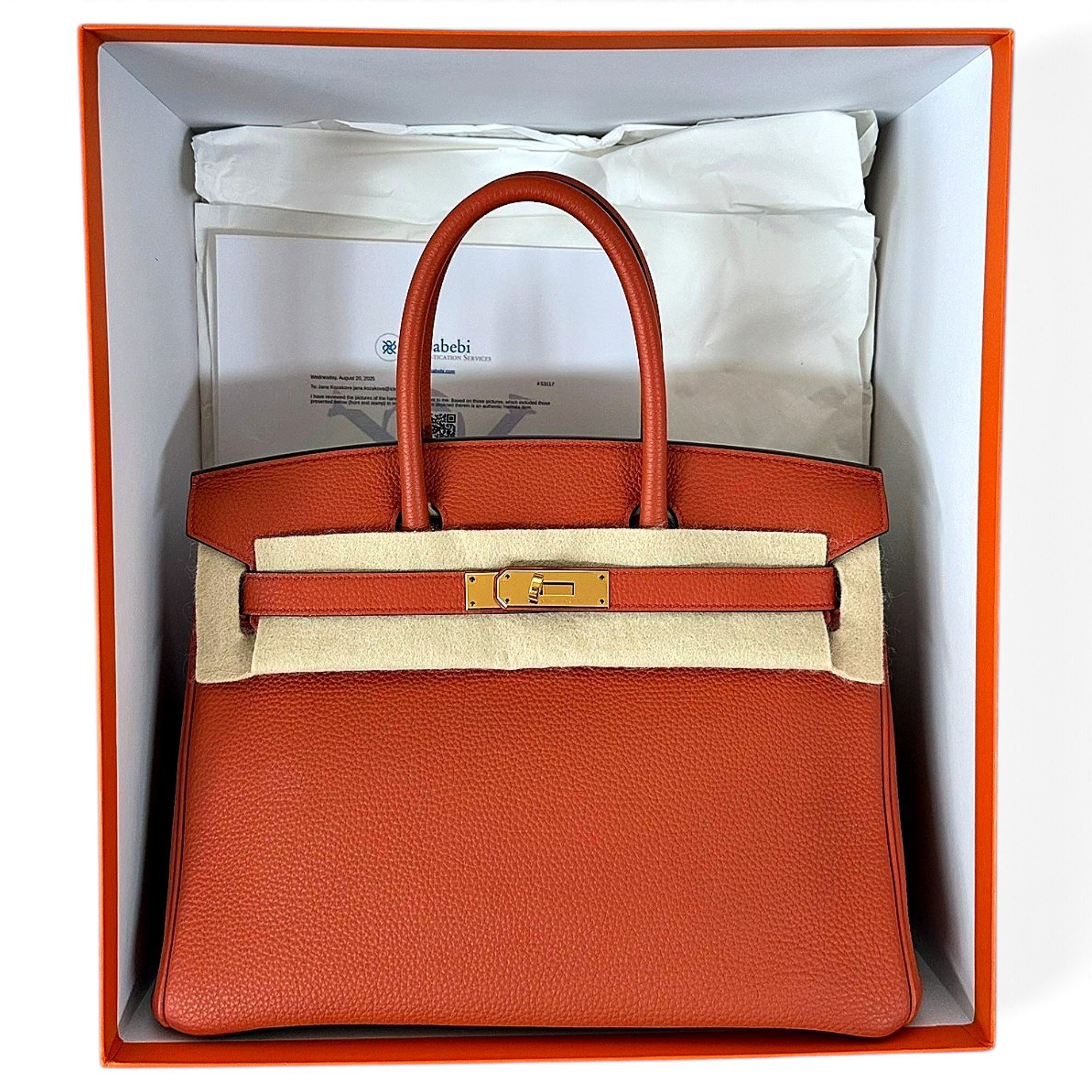 Hermes Birkin 30 Handbag Terre Battue Togo Leather 2016