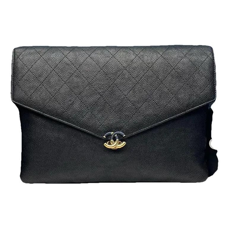 Leather clutch bag