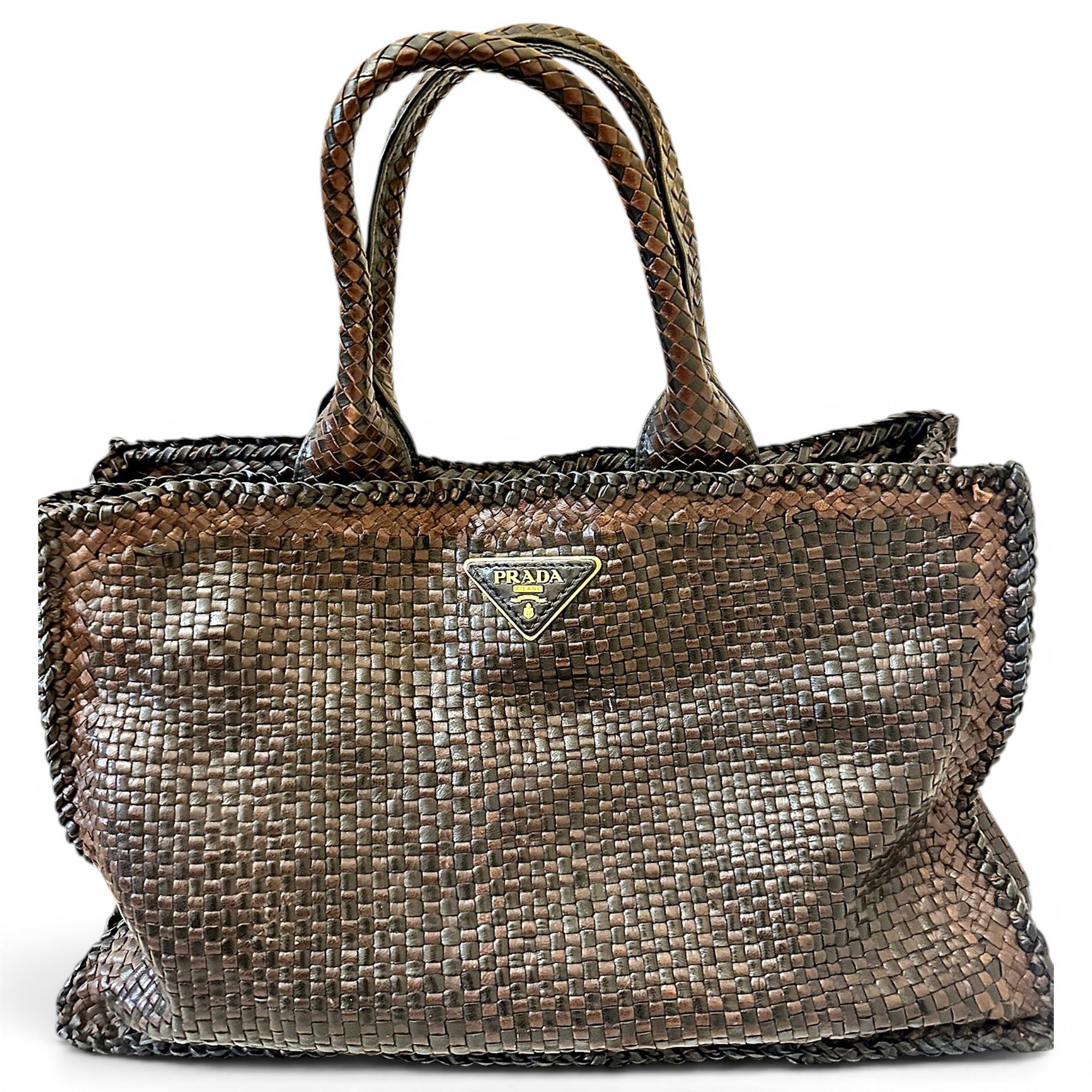 Madras leather handbag