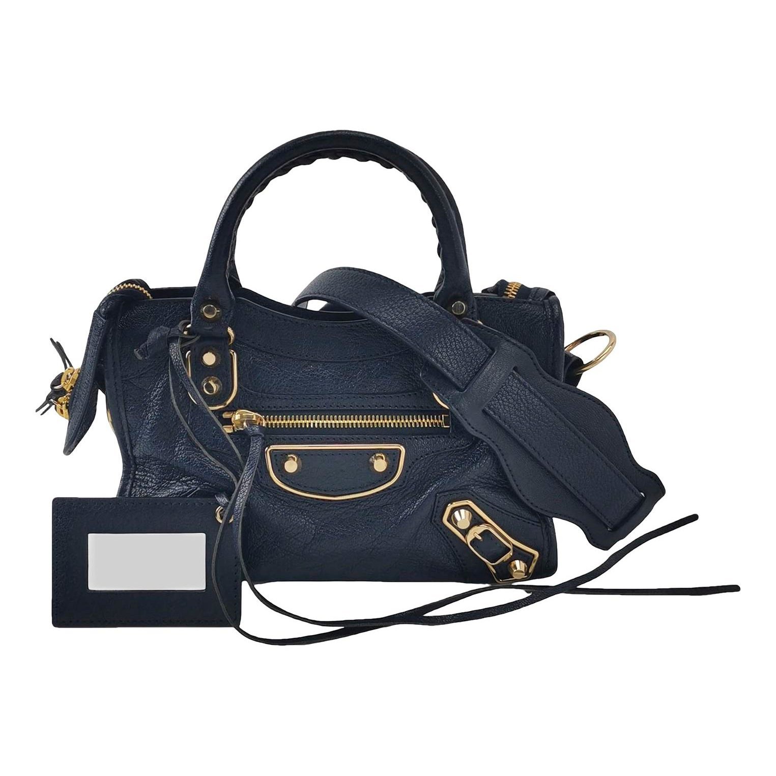 City leather handbag